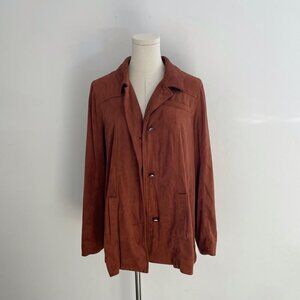 Alfani Rust Suede Style Jacket | Women’s Size Medium